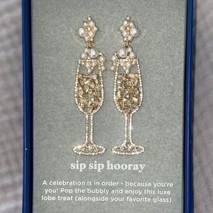 BaubleBar Sip Sip Hooray earrings NIB